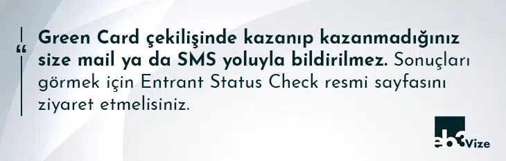 green card çekiliş sonucu öğrenme